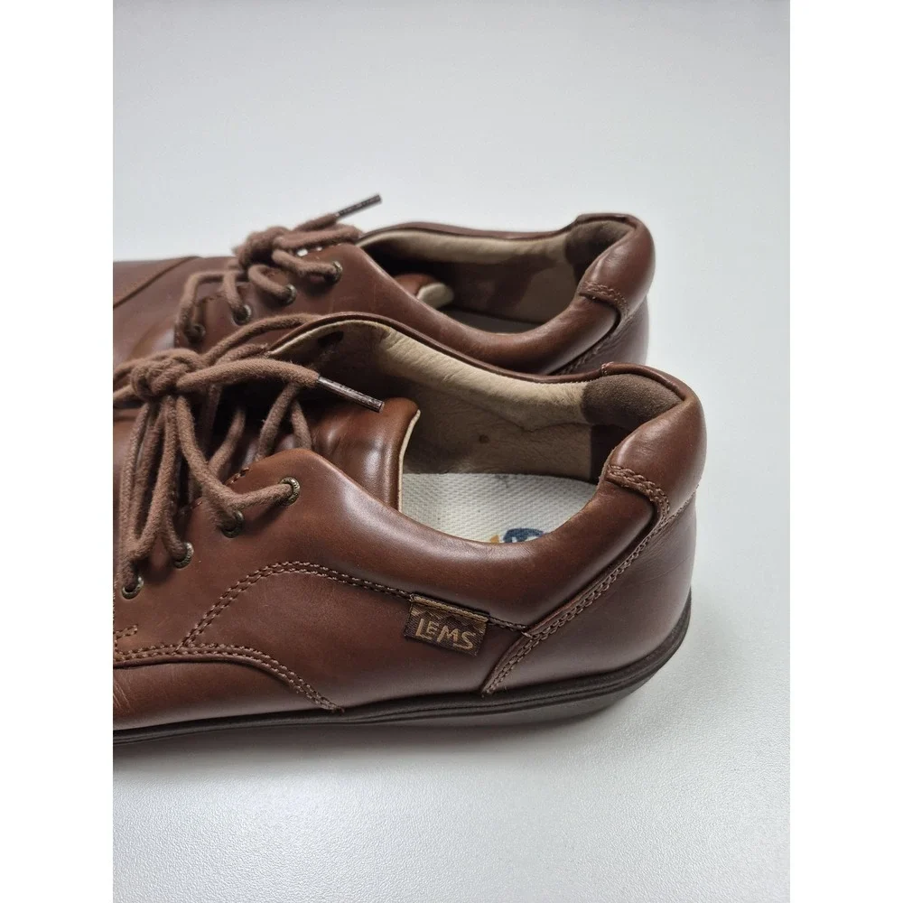 Lems Shoes Mens Size 10.5 Brown Leather Nine2Five Mocha Derby Dress Comfort